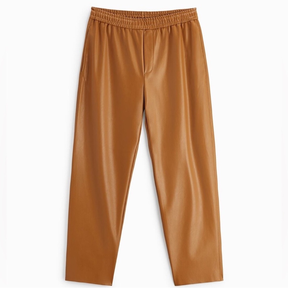 Zara Men’s Tan Faux Leather Pants